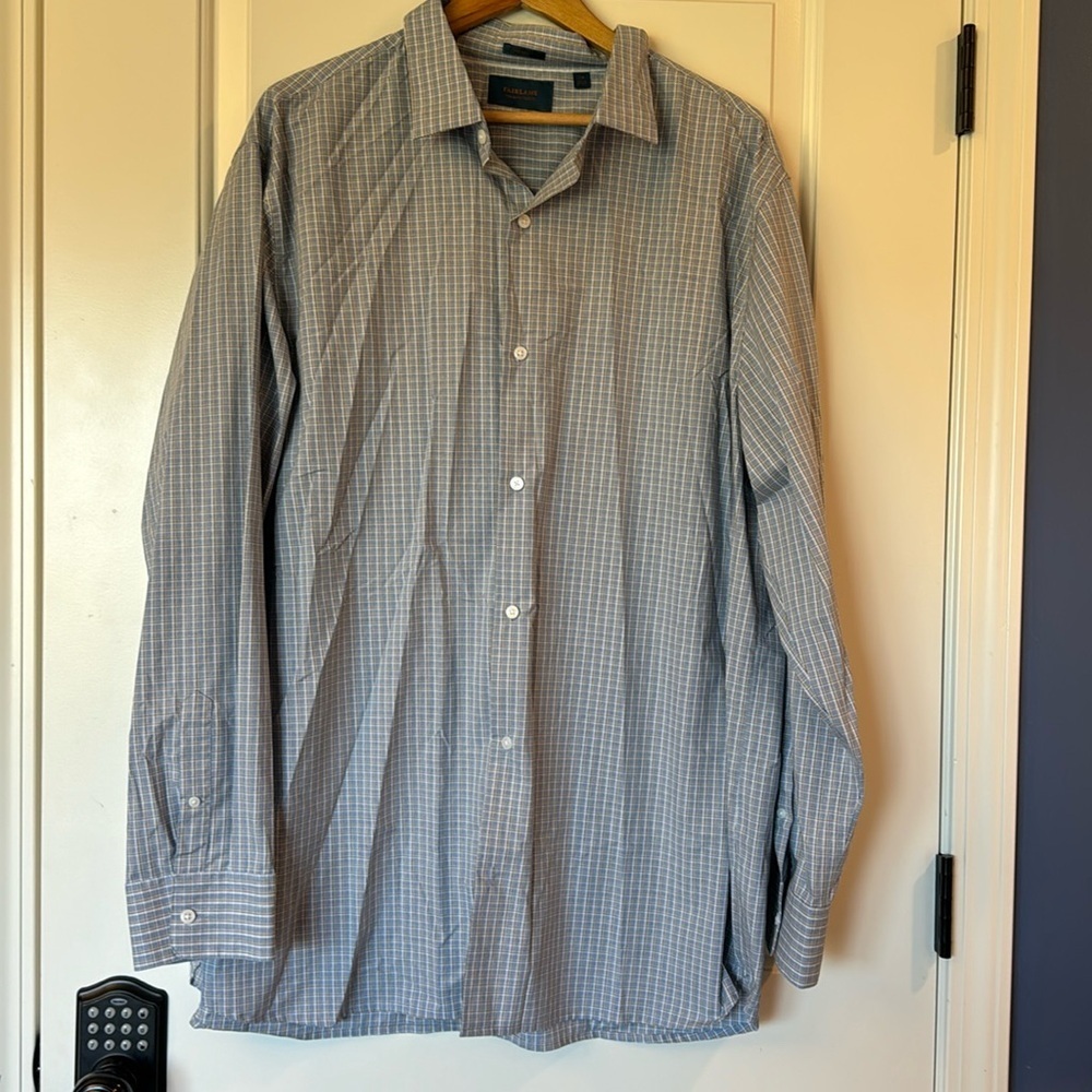 Fairlane Regular long sleeve button down dress shirt, size XXL